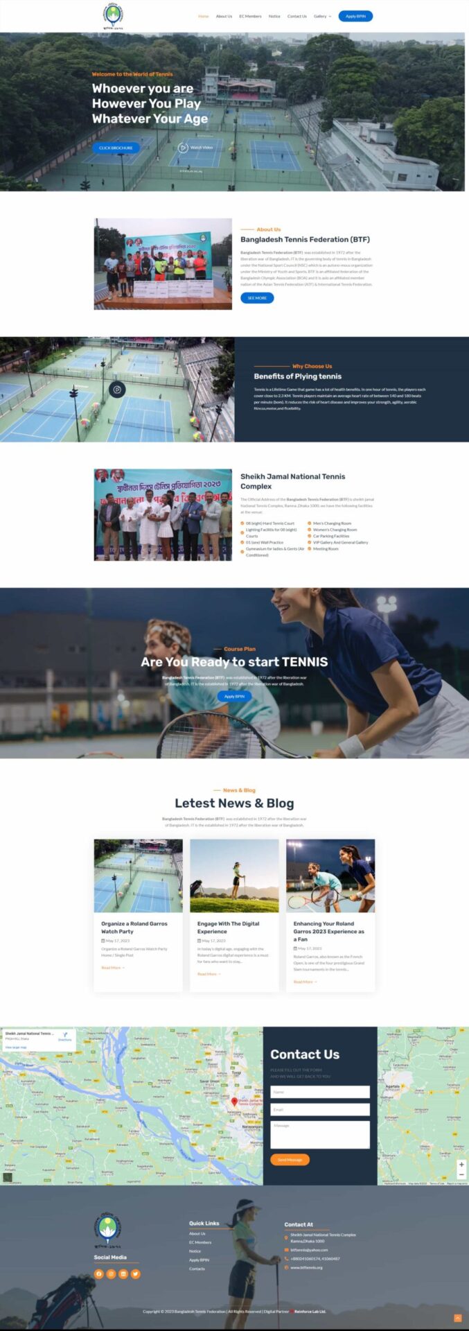Bangladesh Tennis Federation Company Website Project Abu Sayed