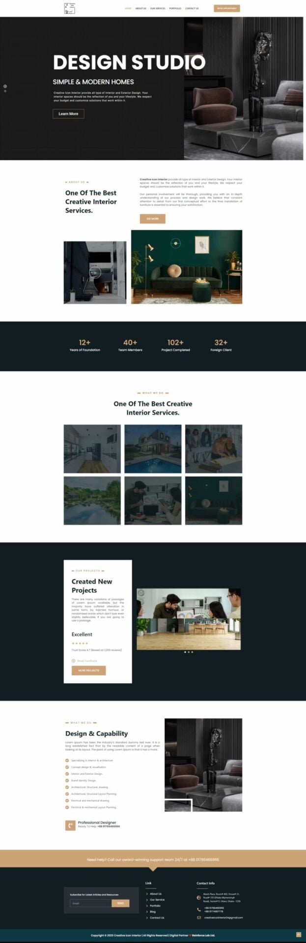 Creative Icon Interior Company Website Project Abu Sayed