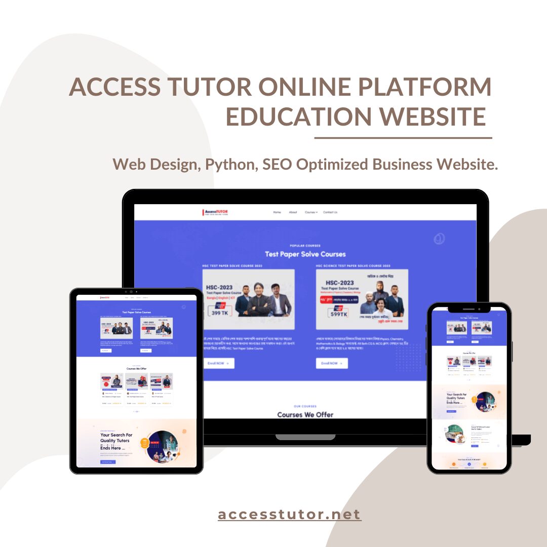 Access TUTOR Website Design & Development Service Portfolio Cover Images of Abu Sayed