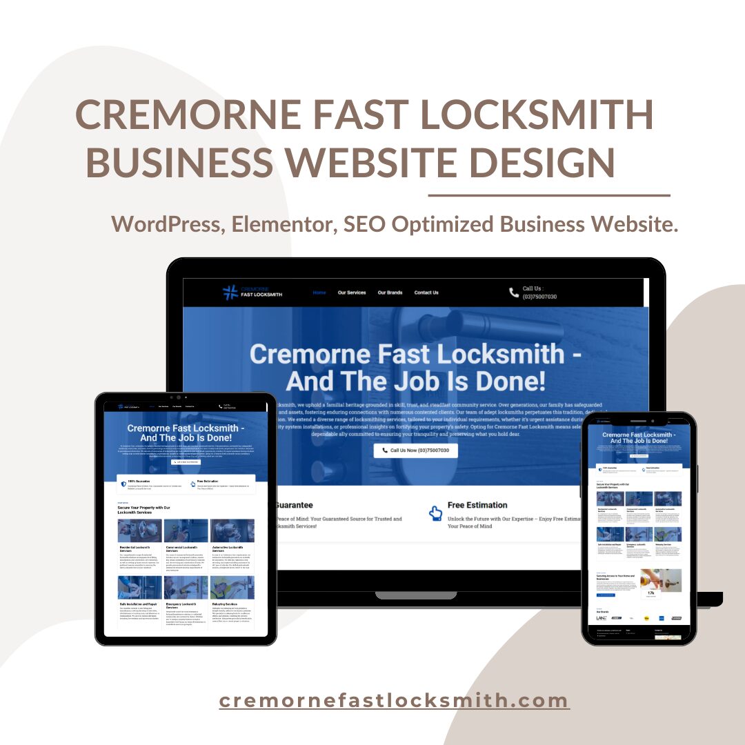 Cremorne Fast Locksmith WordPress Website Design Service Portfolio Cover Images of Abu Sayed