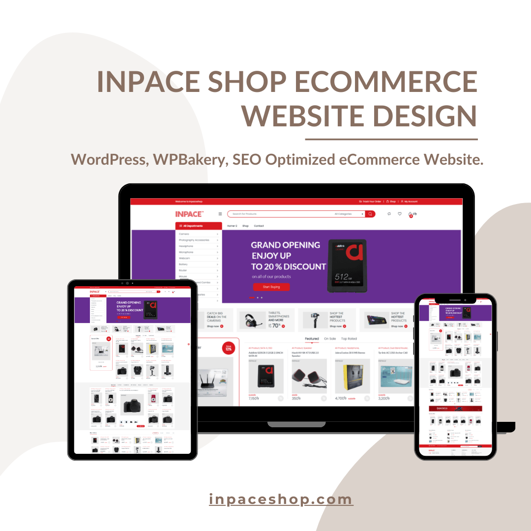 Inpace Shop eCommerce Website Design Service Portfolio Cover Images of Abu Sayed