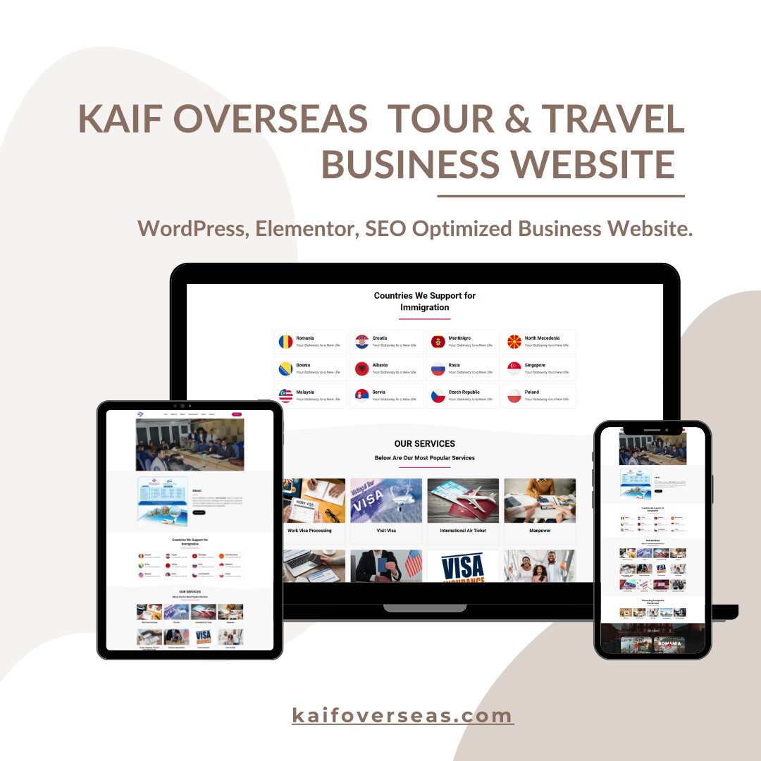 Kaif Overseas Website Design Service Portfolio Cover Images of Abu Sayed