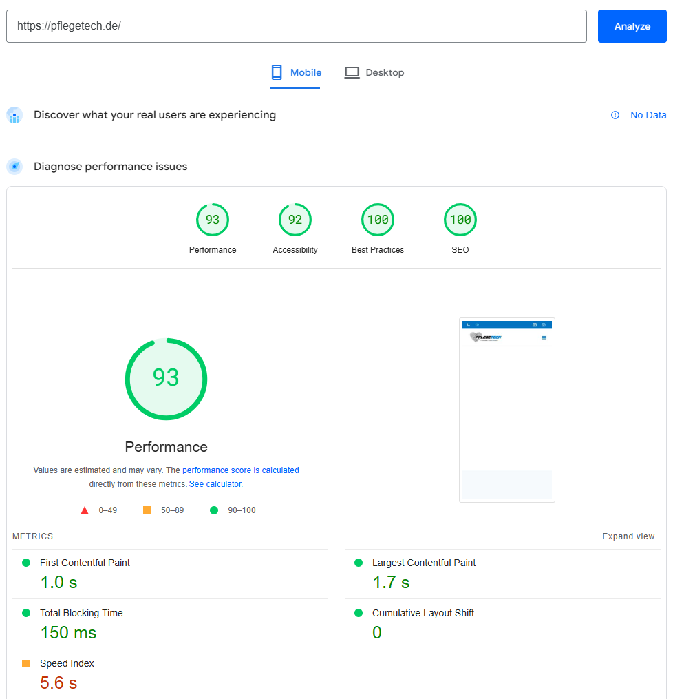 Pflegetech Website Speed Optimization Service Mobile Performance Report of Abu Sayed