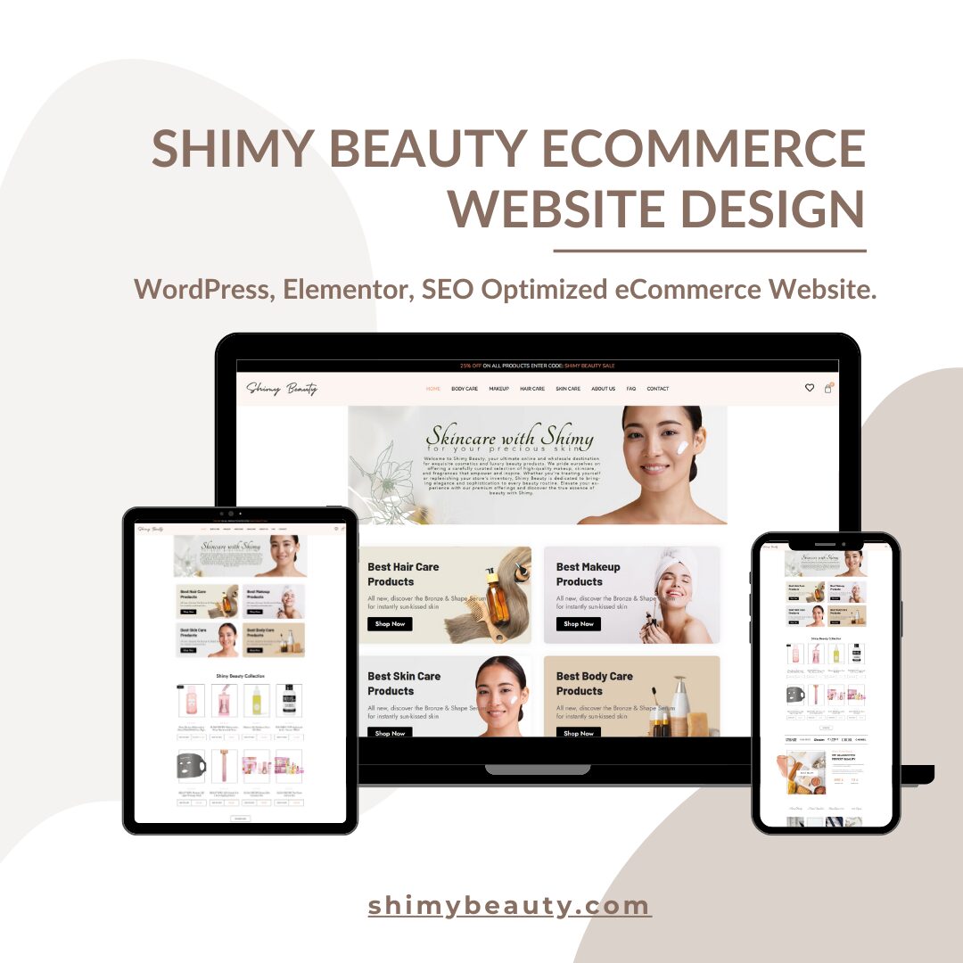 Shimy Beauty eCommerce Website Design Service Portfolio Cover Images of Abu Sayed