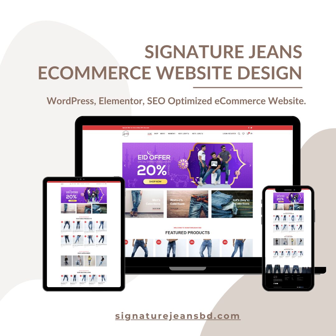 Signature Jeans eCommerce Website Design Service Portfolio Cover Images of Abu Sayed