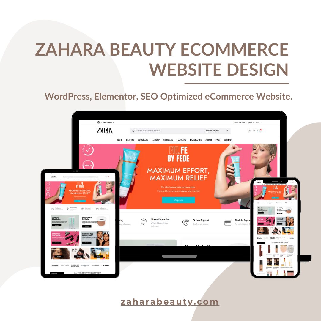 Zahara Beauty eCommerce Website Design Service Portfolio Cover Images of Abu Sayed