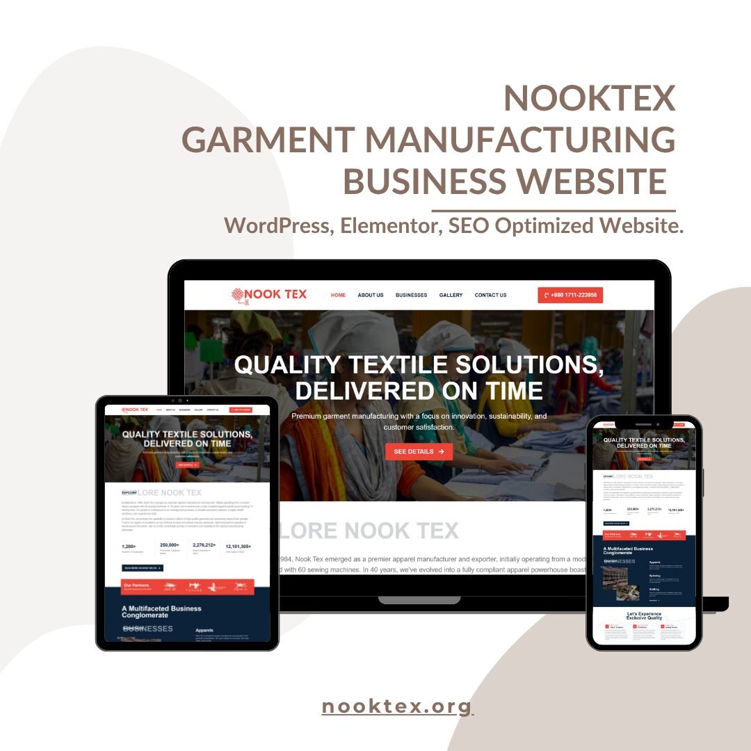 nooktex Garment Manufacturing Business Website Developed By – Abu Sayed