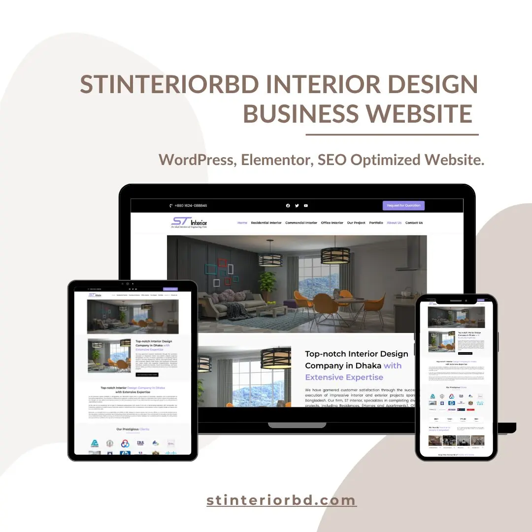 stinteriorbd Interior Design Business Website Developed By – Abu Sayed