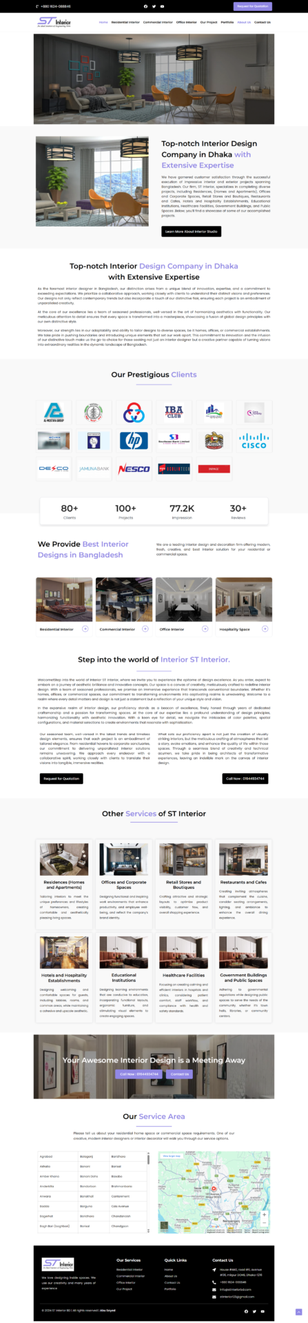 stinteriorbd Interior Design Business Website images Developed By – Abu Sayed
