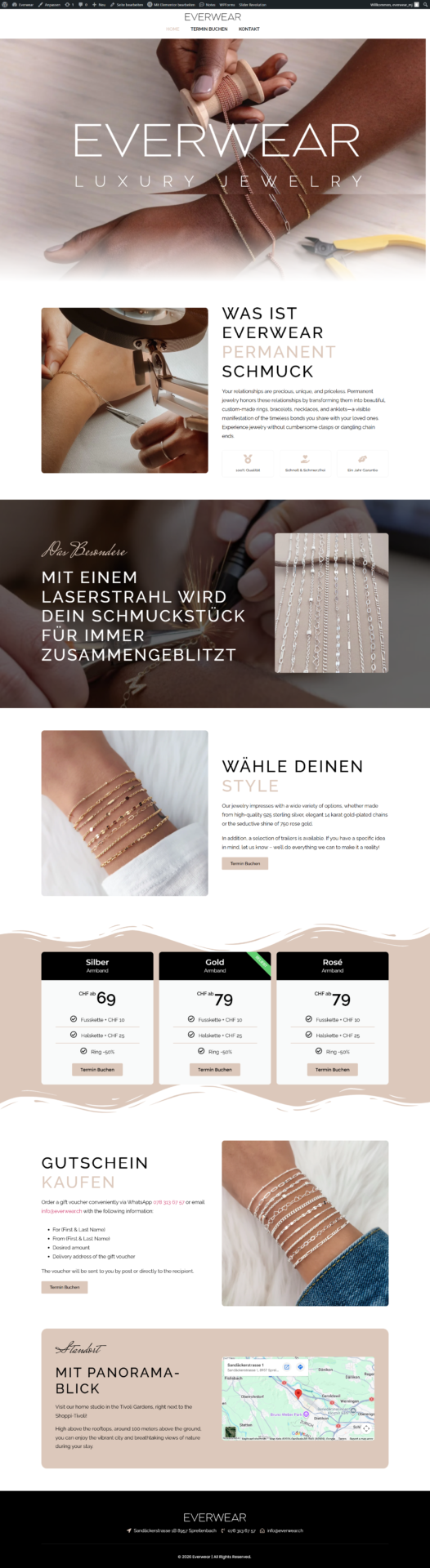 everwear Website Redesign Home Page